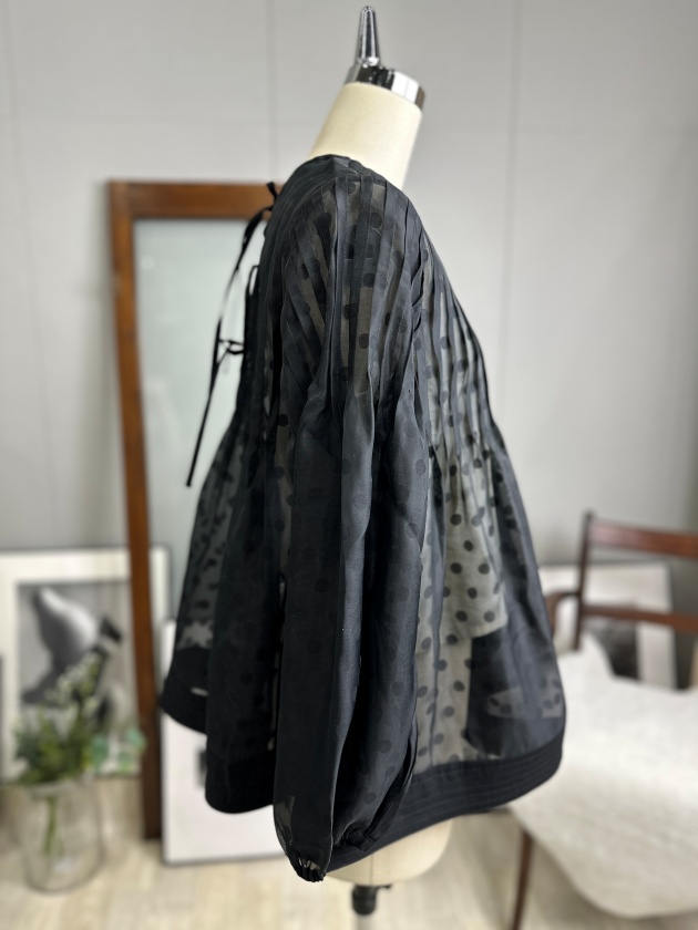Torrazzo donna】ドットシースルー タックブラウス | MANO