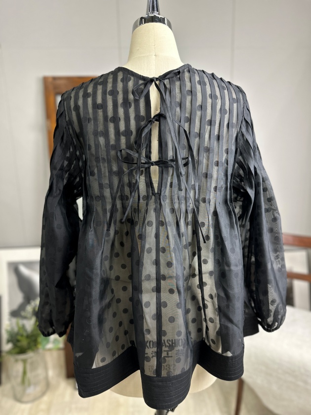 Torrazzo donna】ドットシースルー タックブラウス | MANO