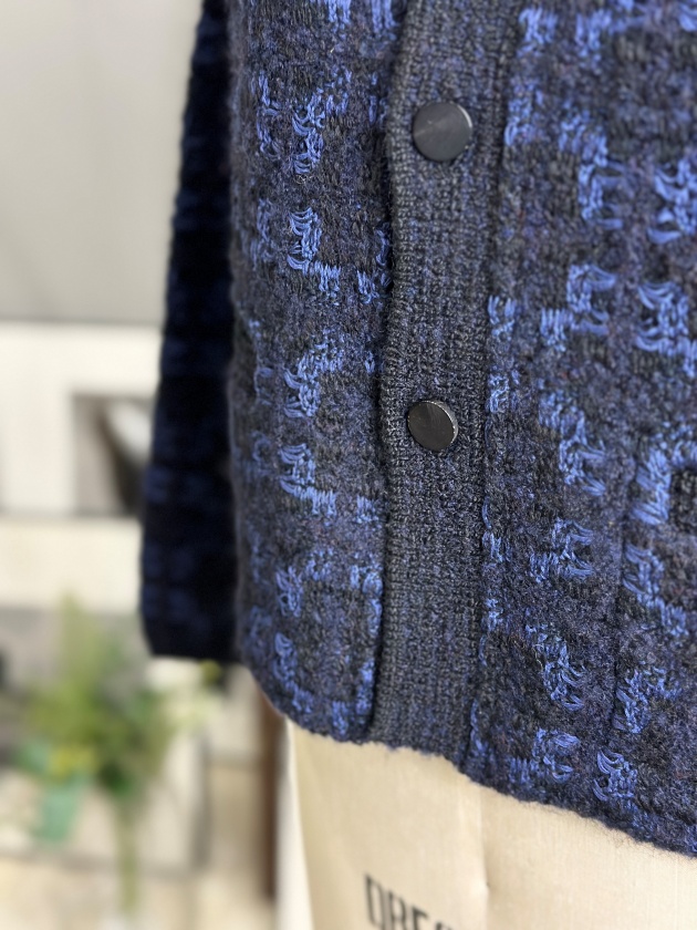 COOHEM】 コーヘン GEOMTRIC TWEEDY knit cardigan ニットカーディガン