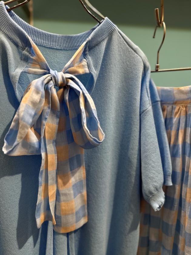SEMICOUTURE セミクチュールバックレース&リボンニットイタリア製