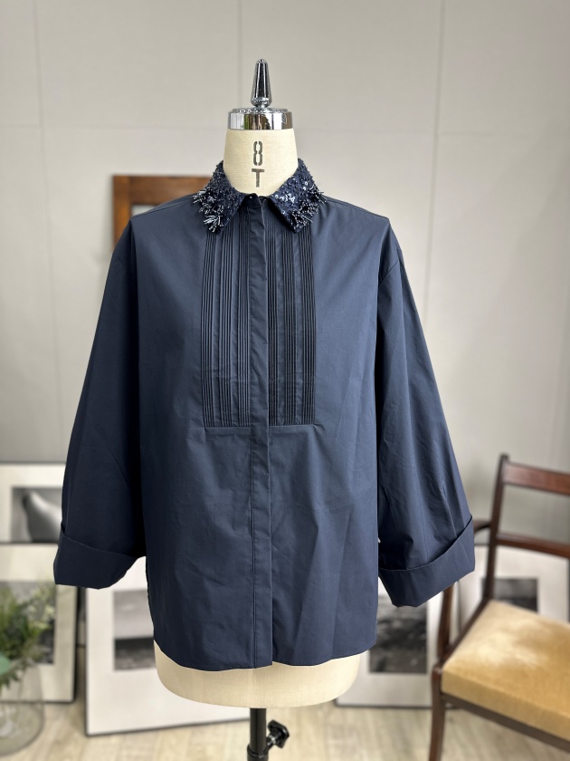 SOI-MeME】ソワメム スパンコール2wayスリーブシャツ fringe beads