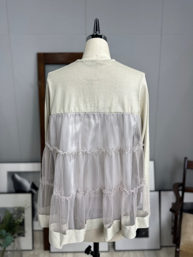 〚Chris montez〛チュールニット　トップス　薄手　size1　ブルー Chris montez〛チュールニット トップス 薄手 size1 ブルー 楽天