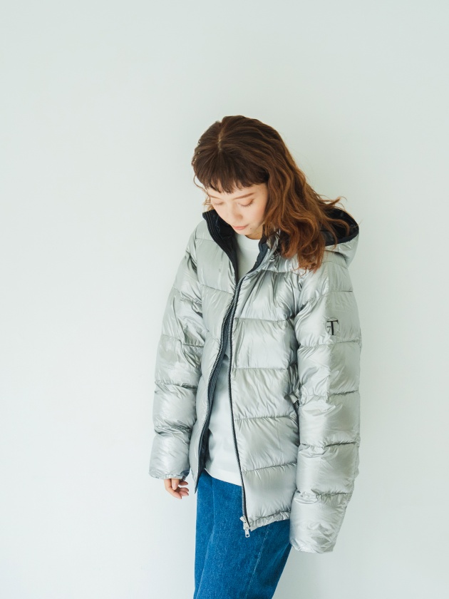 【希少カラー極美品⭐️】極暖Columbia ダウンジャケット　シルバー　水色　M TAVITALIUM】Recycle Nylon Down JKT リサイクルナイロンダウン