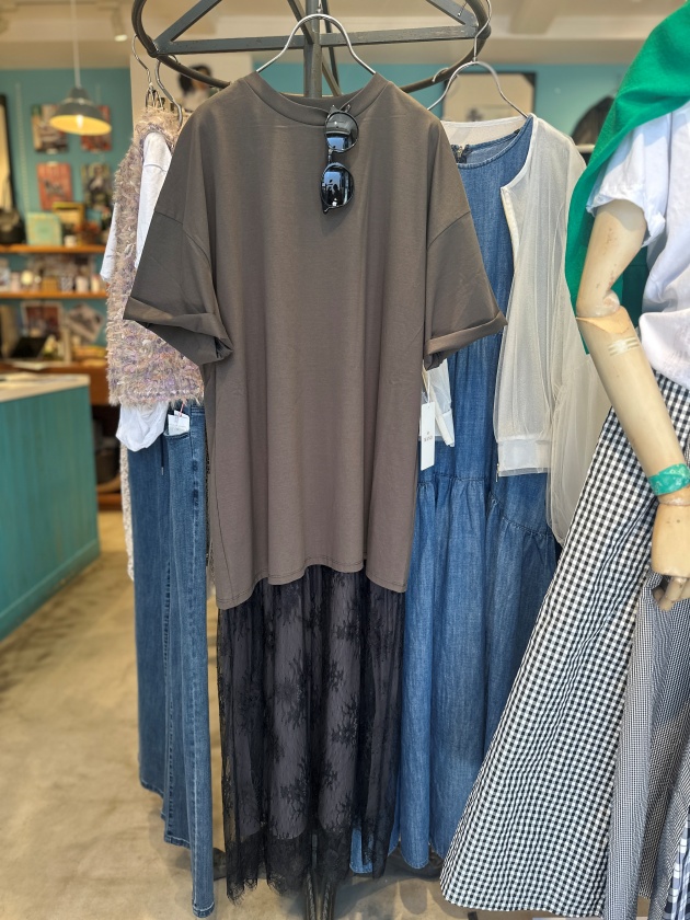 troisiemechaco】トロワズィエムチャコ レイヤードレースTシャツ