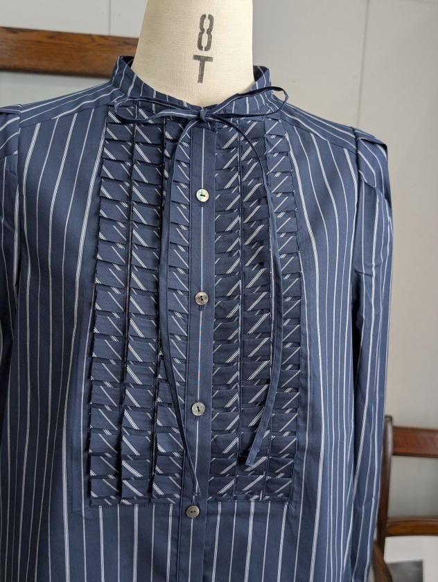 MARILYN MOON】マリリンムーン タックフリルストライプブラウス tuck