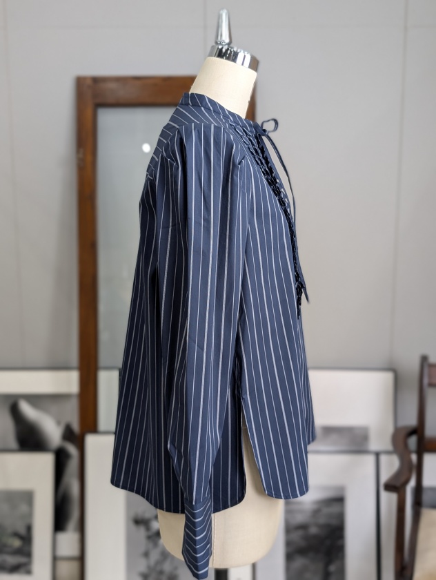 MARILYN MOON】マリリンムーン タックフリルストライプブラウス tuck