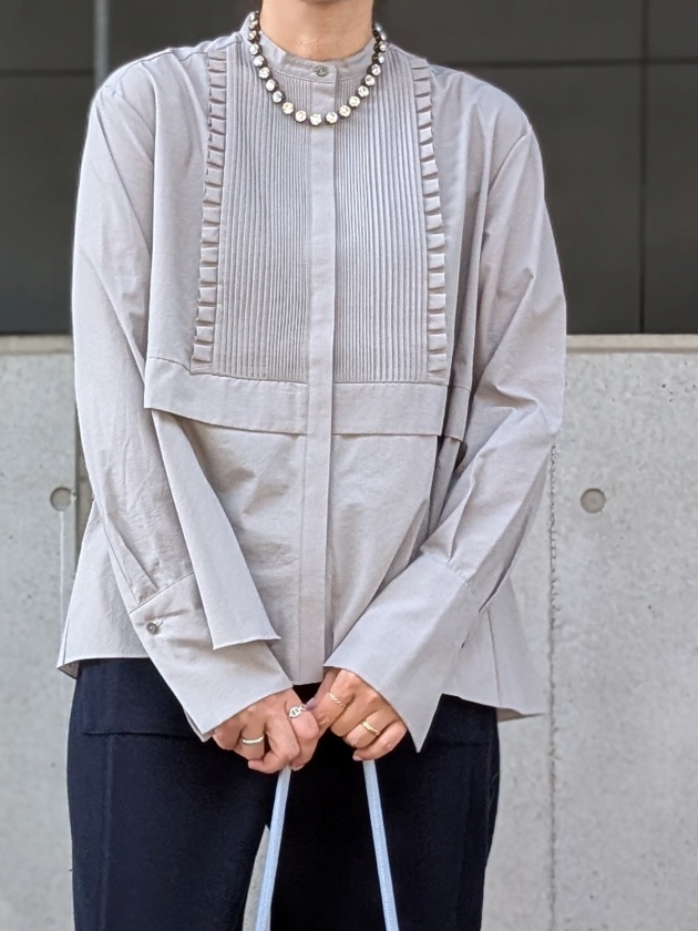 MARILYN MOON】マリリンムーン タックフリルフレアシャツ tuck frill