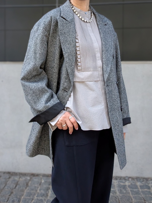 MARILYN MOON】マリリンムーン タックフリルフレアシャツ tuck frill