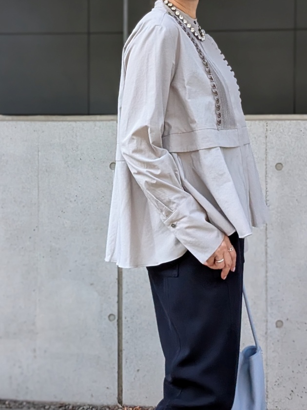 MARILYN MOON】マリリンムーン タックフリルフレアシャツ tuck frill