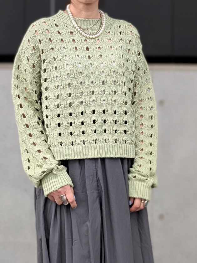 Marco&Louise】リリヤーン透かし編みニットプルオーバー | MANO