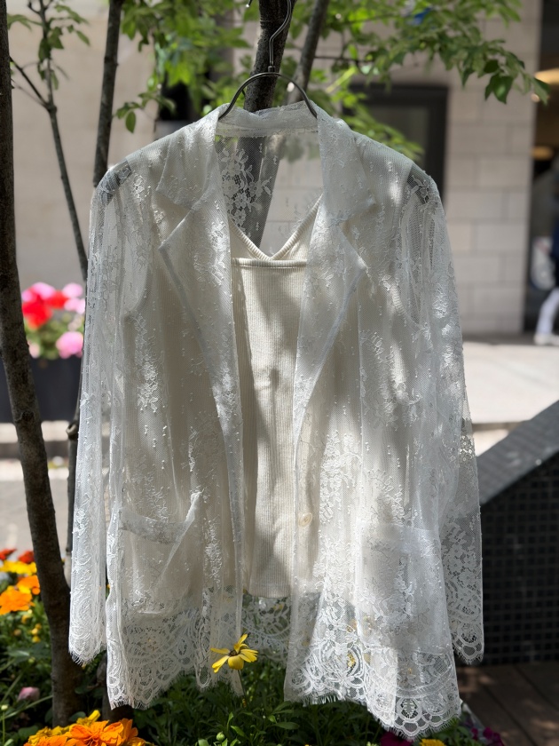 ◆le ciel a temps doux◆刺繍レースジャケット　オフホワイト SENSE OF PLACE｜ノーカラーレースジャケット | Rakuten Fashion(楽天